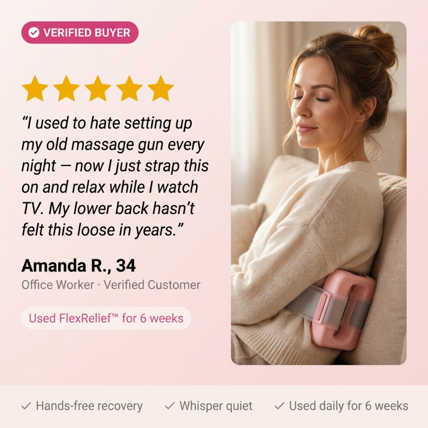 FlexRelief™ Hands-Free Muscle Recovery Massager