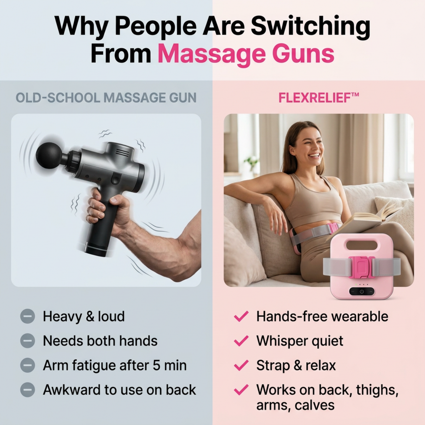 FlexRelief™ Hands-Free Muscle Recovery Massager